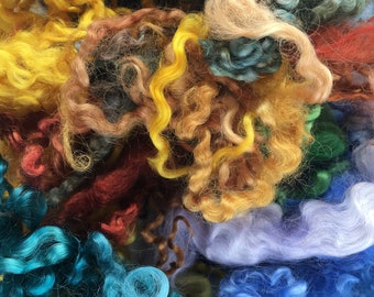 Hand Dyed Curly Wool Locks - 30 gms pack - Varied Colours