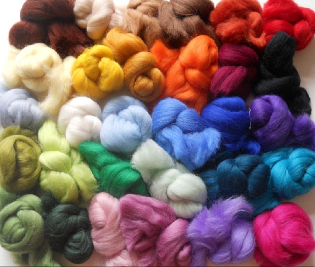 Pack of 30 Felting Wools Merino Wool Tops Etsy UK