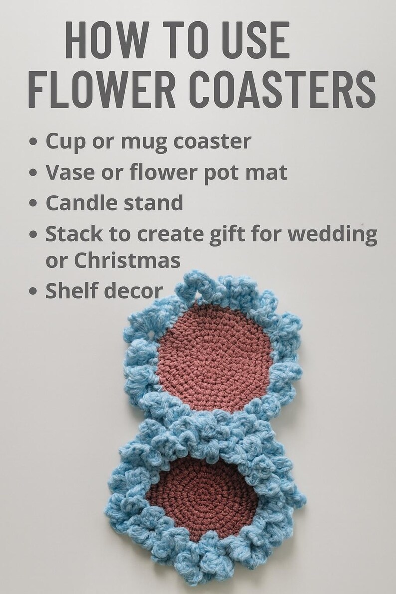 Flower Coaster Crochet Pattern | Easy PDF Tutorial | Beginner Friendly ...