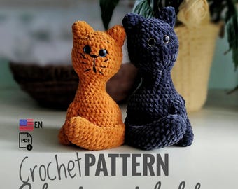 Crochet Pattern, Cat Amigurumi Plush Toy, Handmade Cat Stuffed Animal Tutorial, Beginner Friendly Crochet PDF