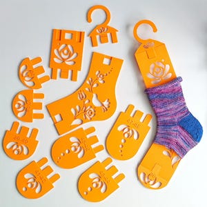 Adjustable Sock Blockers, EU 36–48 / US Women 5–15, Modular Sock Blocking Set, 3D Printed