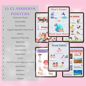 Carteles educativos / Carteles para el aula y el aprendizaje / Carteles ABC / Fáciles de descargar / Aprende y disfruta