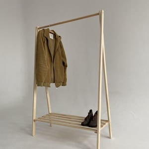 Penderie en bois, Penderie scandinave, Penderie ouverte sur pied, Penderie