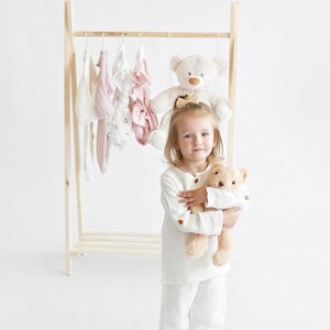 Wooden Clothing Rack, Montessori Wardrobe, Kids Clothes Rack, Nursery ...