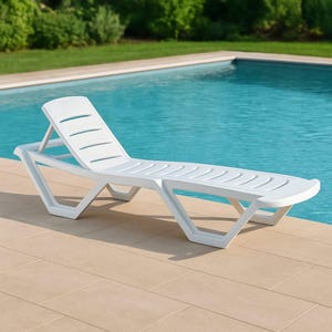 Chaise longue d'extérieur résistante aux intempéries pour terrasse, au bord de la piscine ou dans le jardin