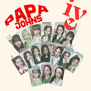 Official IVE Papa Johns Pizza POB Photocards Wonyoung Yujin Gaeul Leeseo Rei Liz