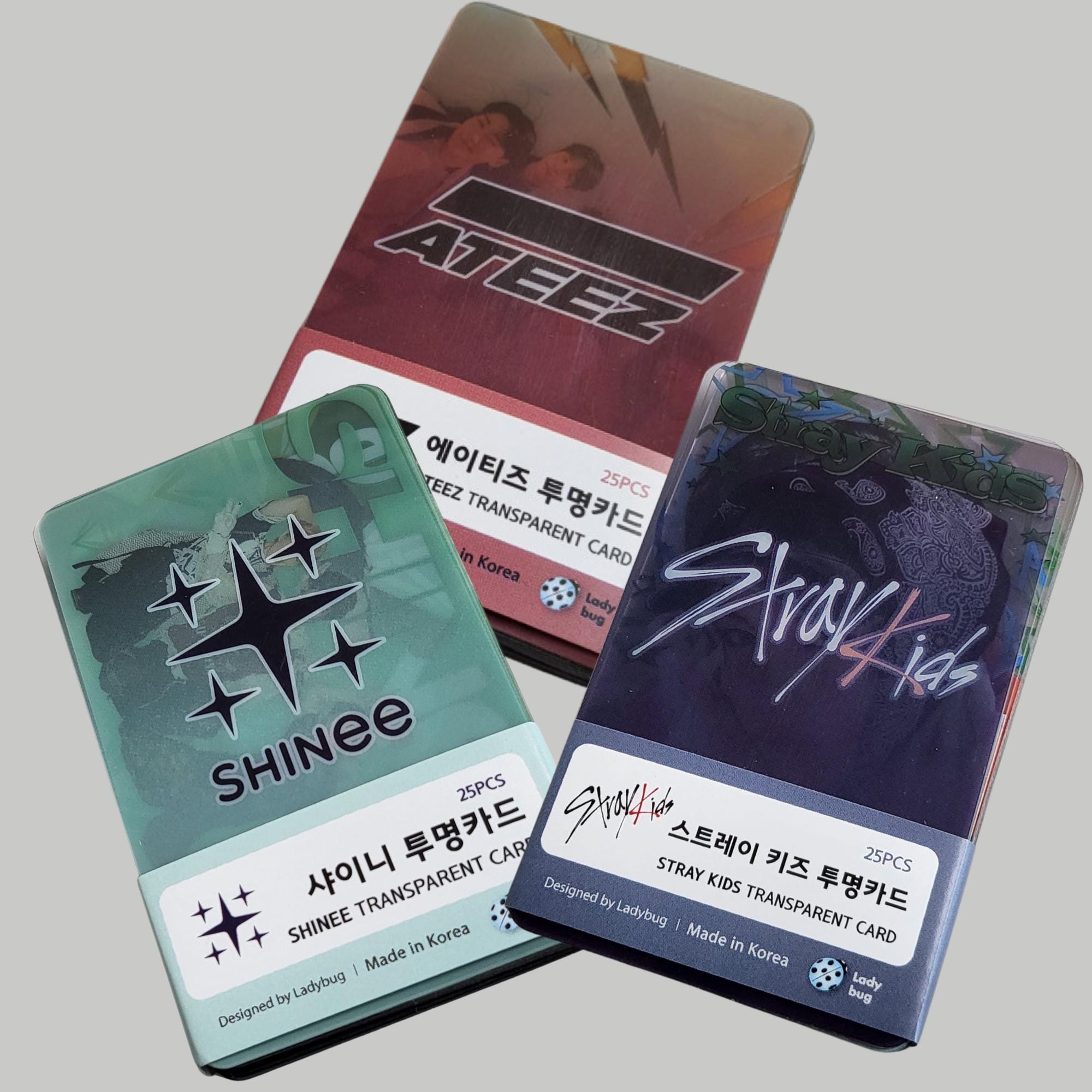 透明フォトカードバンドル – Ateez、Stray kids、SHINee、The Boyz
