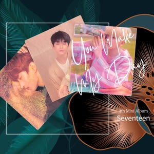 Cartão de fotos oficial do SEVENTEEN e conjunto lenticular – colecionável K-pop "You Make My Day" de 2018
