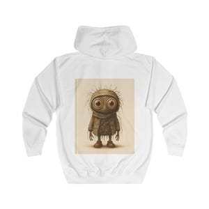 Funny Monster Zip Hoodie - Unisex Cartoon Graphic Sweatshirt, Teen Gift, Halloween Outfit, Cozy Zip-Up Layer