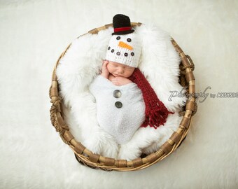 Snowman Hat and Scarf Set PDF Pattern