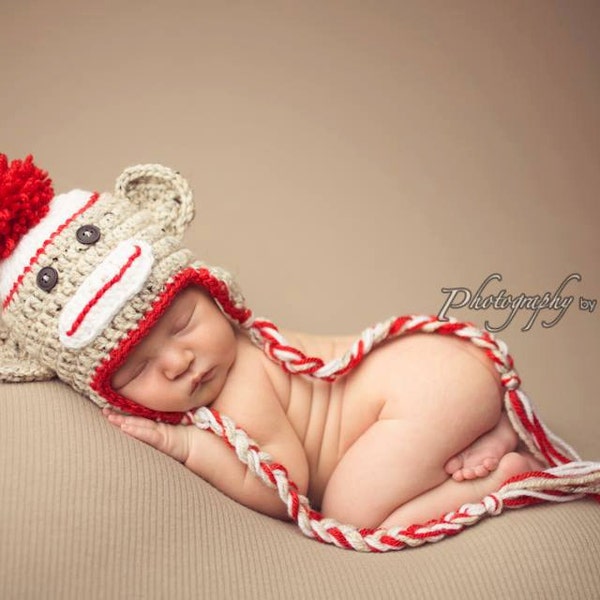 Sock Monkey Hat PDF CROCHET PATTERN