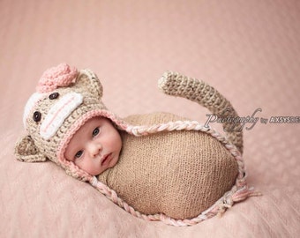 Sock Monkey Hat PDF CROCHET PATTERN