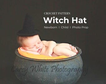 Baby Wizard Hat Crochet Pattern PDF I Witch Hat Crochet Pattern PDF I Newborn Halloween Costume I Easy Crochet Pattern I Instant Download