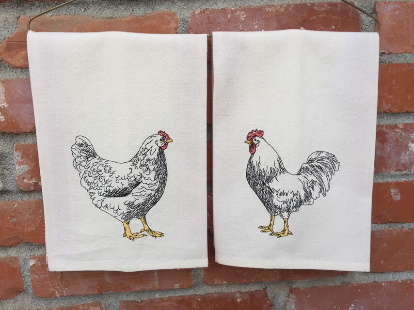 Chicken Tea Towels Hens Tea Towel Rooster Tea Towel Etsy