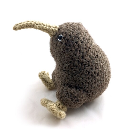 Kiwi Oiseau Doudou Nouvelle Zélande Crochet Amigurumi Animal Jouet Mou Fait Main Fait Sur Commande