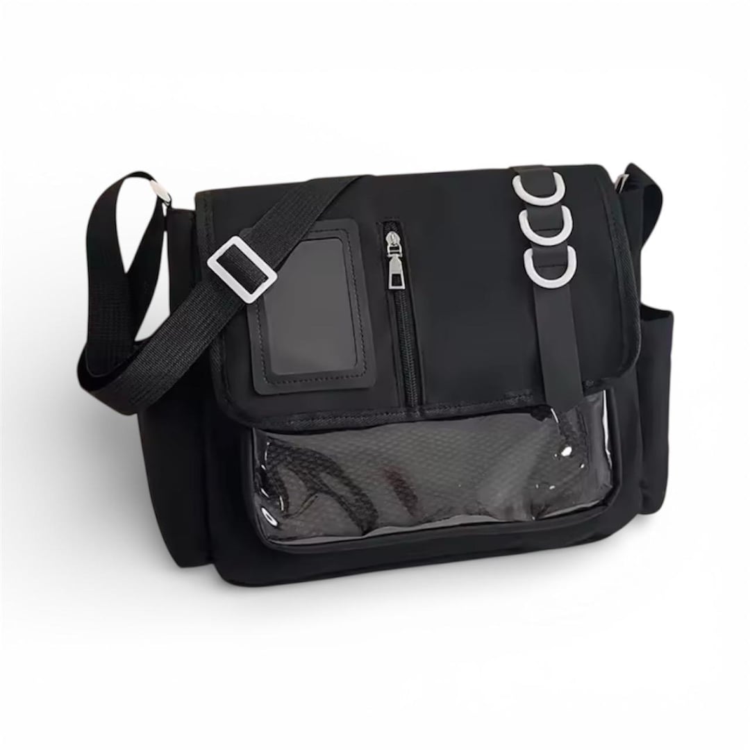 Trendy Y2K Harajuku Messenger Bag for Girls - Stylish Black/blue