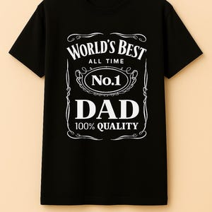 T-Shirt „Weltbester Papa“ – Der beste Vater aller Zeiten, 100 % Qualität – Vintage-Grafik-T-Shirt für Männer – Lustiges, stolzes Geschenk zum Vatertag oder Geburtstag