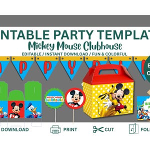 Mickey Mouse Clubhouse Party Printables - CANVA Templates