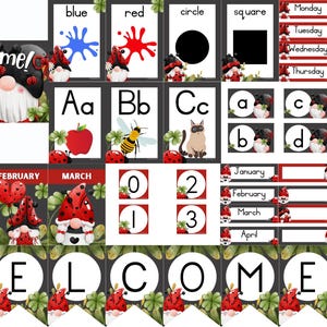 Ladybug Gnomes Classroom Decor Set
