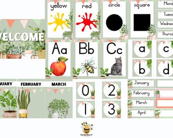 Potted Plants Theme Classroom Decor Set