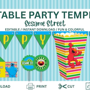 Sesame Street Party Printables - Canva Templates