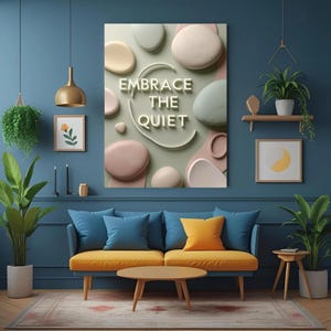 Embrace the Quiet Yoga Print: Minimalist Meditation Art (Digital Download)