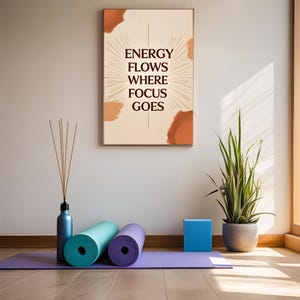 Energy Flows Yoga Art Print: Motivational Meditation Poster (Digital Download)