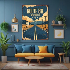 Route 89 Travel Poster | Vintagewall Art | Digital Download Wall Art | Road Trip Poster | Adventure Print | Wall Decor For Office