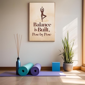 Yoga Tree Pose Print: Golden Dust Meditation Art (Digital Download)