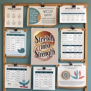 Stretch Into Strength Yoga Art Print: Earthy Tone Studio Decor (Digital Download)