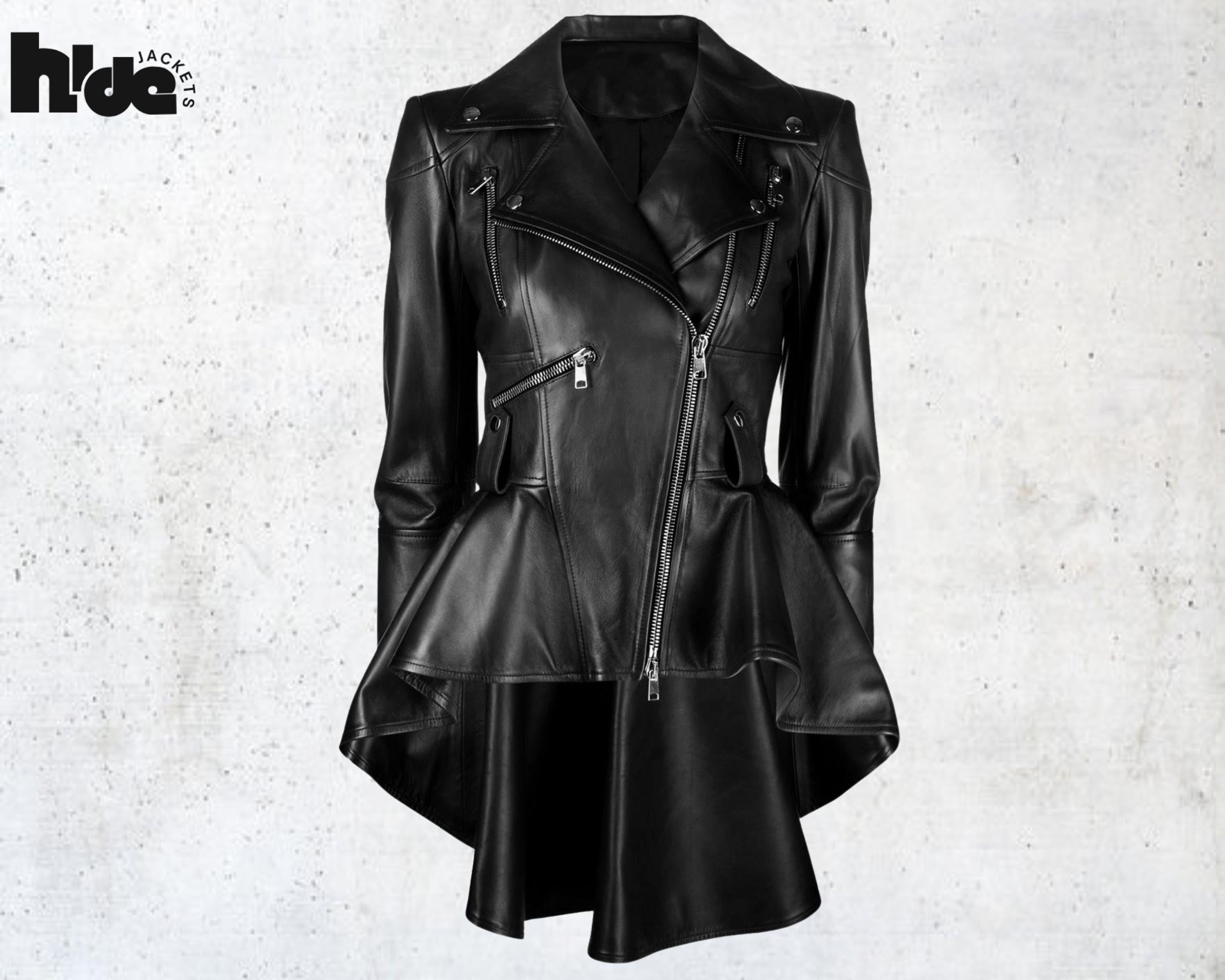 Peplum Leather Coat