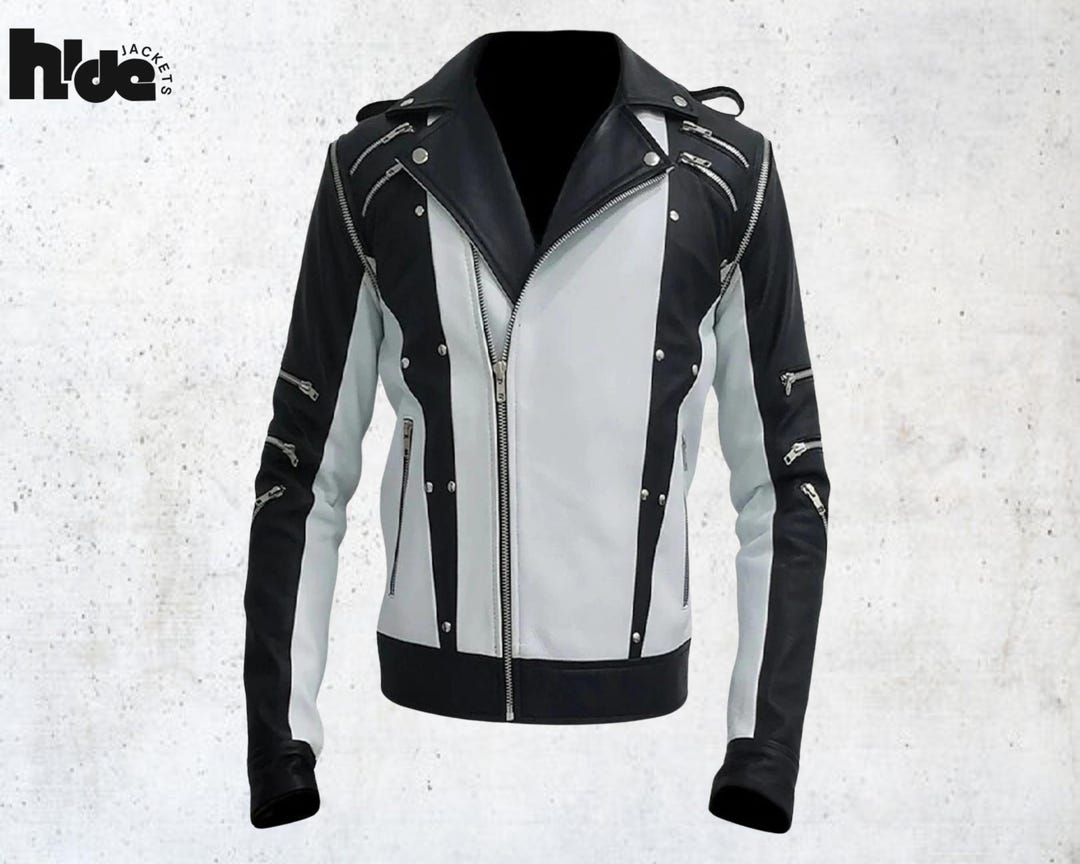 Michael Jackson MJ Thriller Jacke Pepsi Punk Style Schwarz-Weiß
