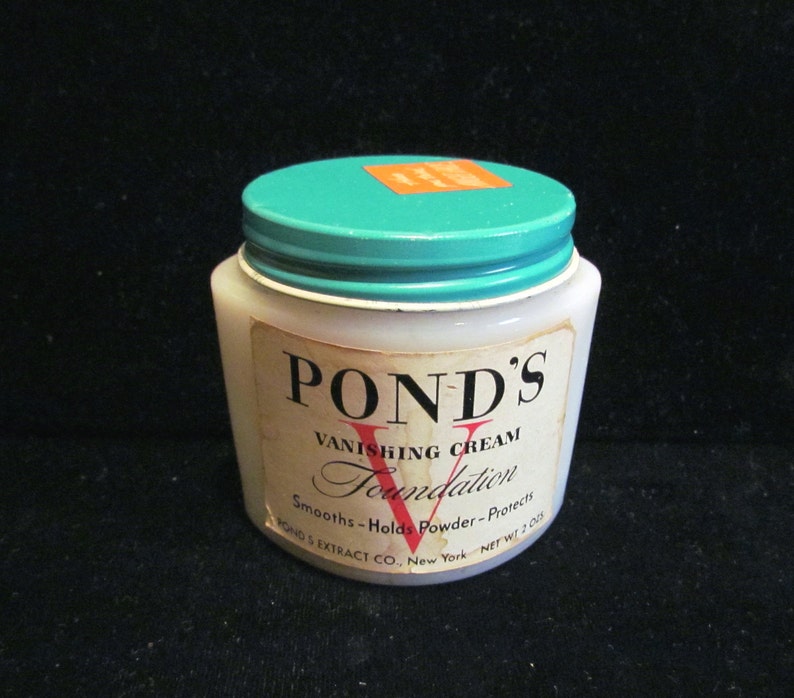 Vintage Ponds Jar Cold Cream Jar Vanishing Cream Milk Glass Etsy