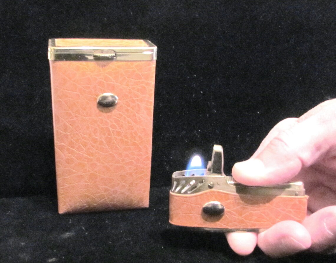 Leather Cigarette Case Lighter Set Princess Gardner Vintage Etsy