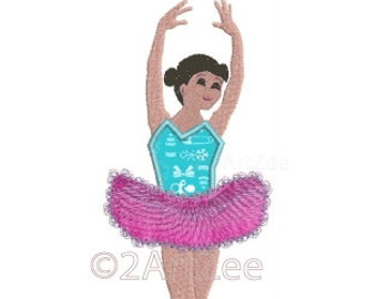 Pretty Little Ballerina Applique Machine Embroidery Design 4 sizes Ballet Dancer Tutu