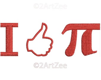I Like Pi  Machine Embroidery Design for Children and Math Lovers and teachers