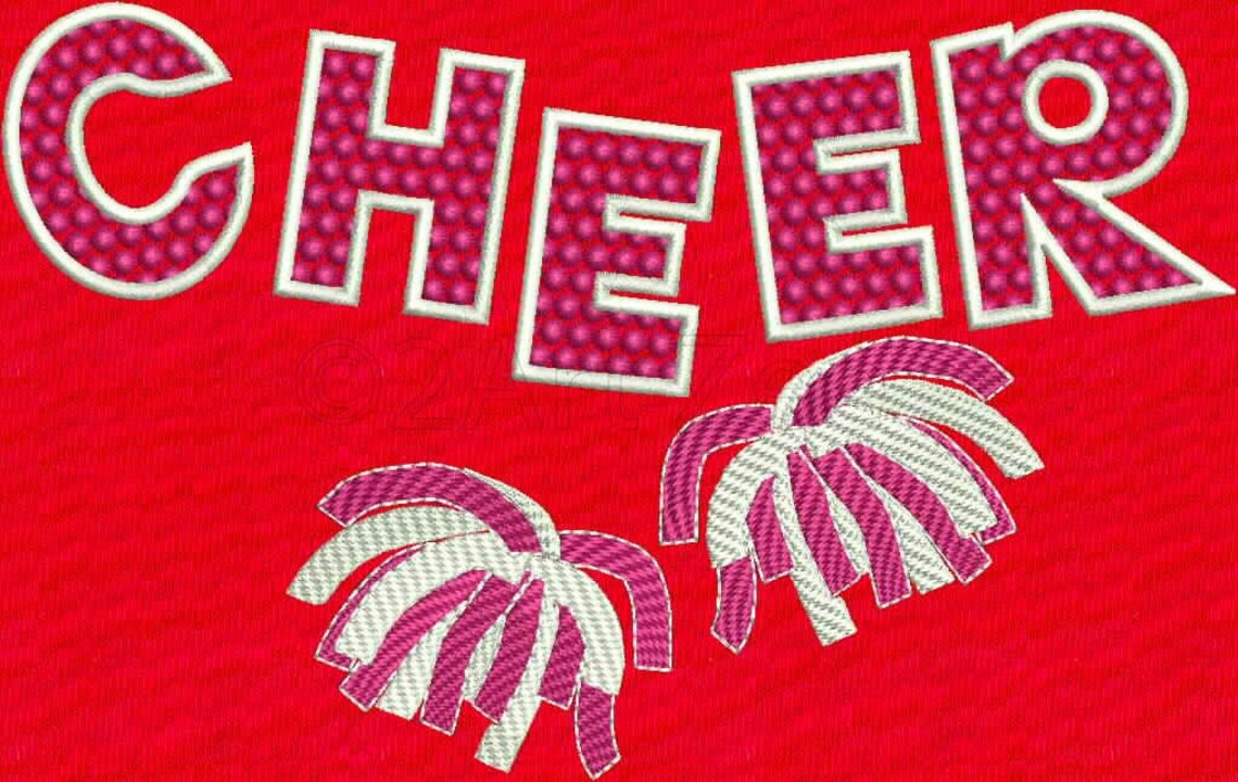 Cheer With Pompoms Machine Embroidery Design Etsy