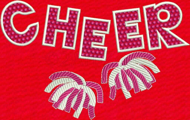 Cheer With Pompoms Machine Embroidery Design Etsy