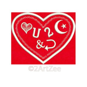 I Love You To The Moon and Back  Machine Embroidery Design Love Lovers Newlywed Anniversary