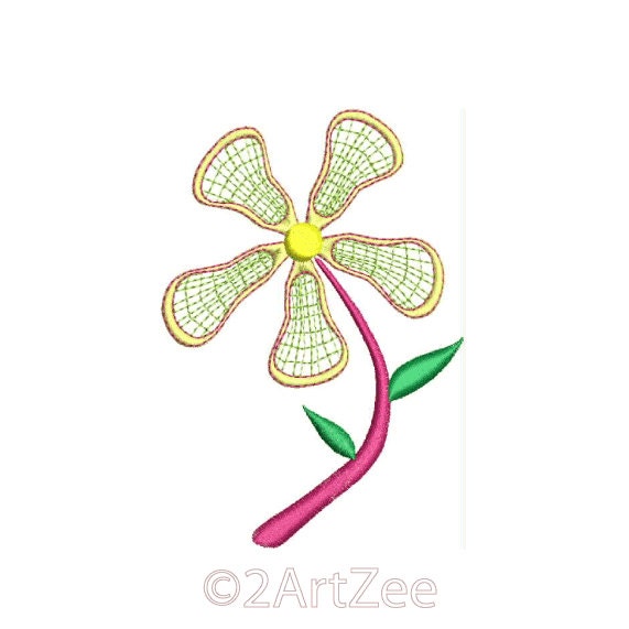 Lacrosse Pockets Flower Machine Embroidery Design for the Etsy