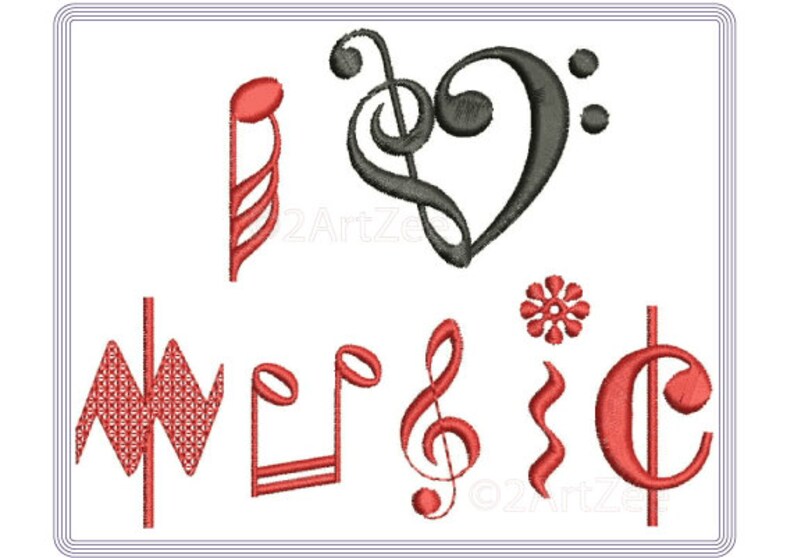 I love music machine embroidery design quilt design notes  etsy