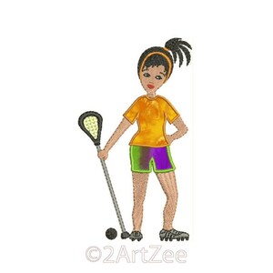 Lacrosse Girl with an Attitude Machine Embroidery and Applique Design image 2