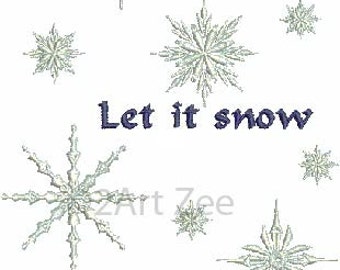 Let It Snow Frozen Snowflakes Machine Embroidery Design