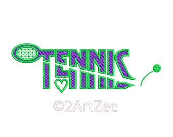 Tennis Racquet and Ball Machine Embroidery Design