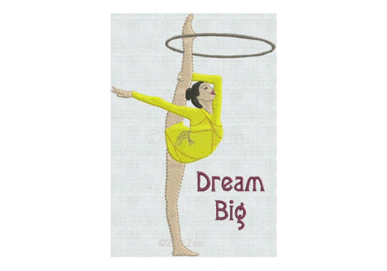 Rhythmic Gymnastics Hoop Dream Big Machine Embroidery Design 4 Etsy