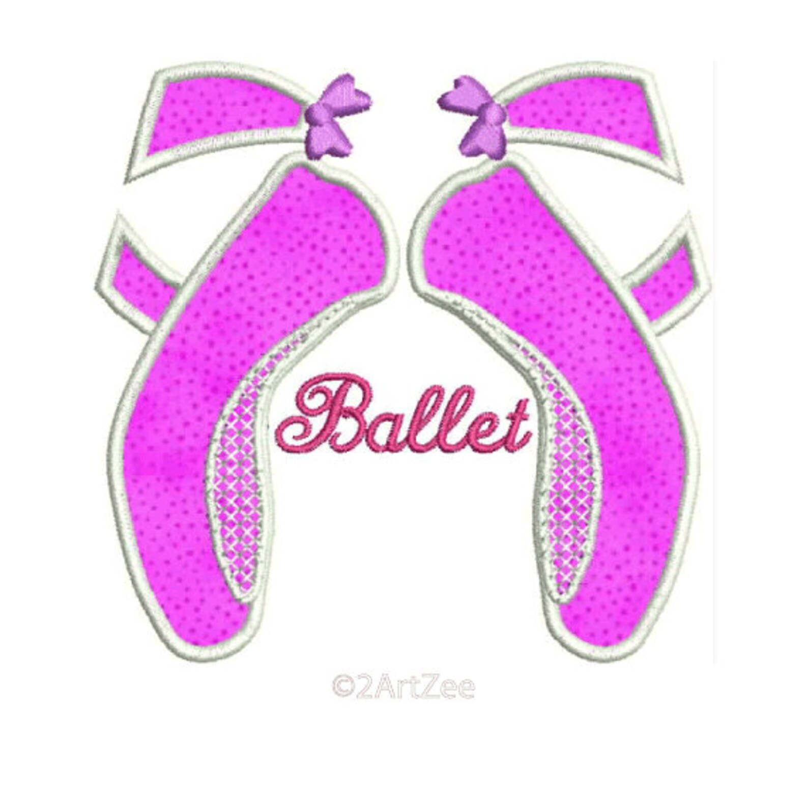 ballet shoes applique machine embroidery design