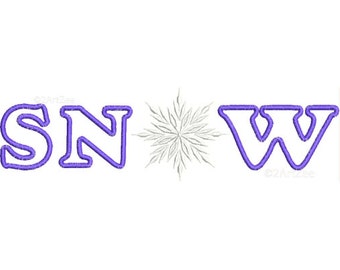 Frozen Snow Applique with Snowflakes Machine Embroidery Design Winter Holidays Cold