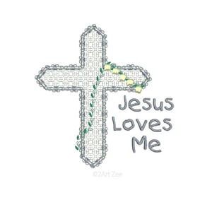 Jesus Loves Me Embroidery Design