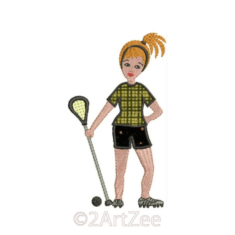Lacrosse Girl with an Attitude Machine Embroidery and Applique Design image 4