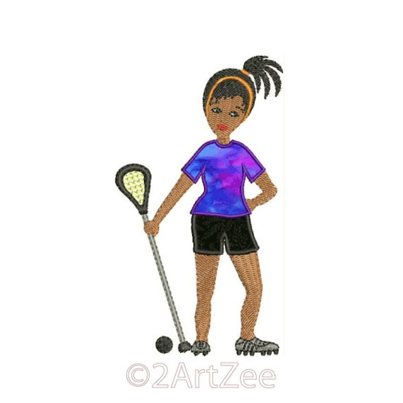 Lacrosse Girl with an Attitude Machine Embroidery and Applique Design image 3